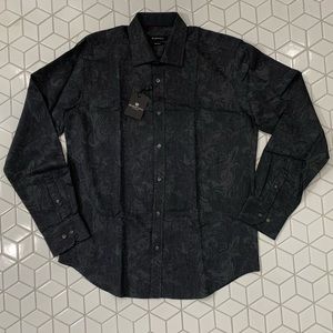 *NWT* Black Bugatchi Shaped Fit Button Down